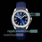 Super Copy PPF Patek Philippe Aquanaut 5168G Blue Cal.324 Rubber Strap Watch 